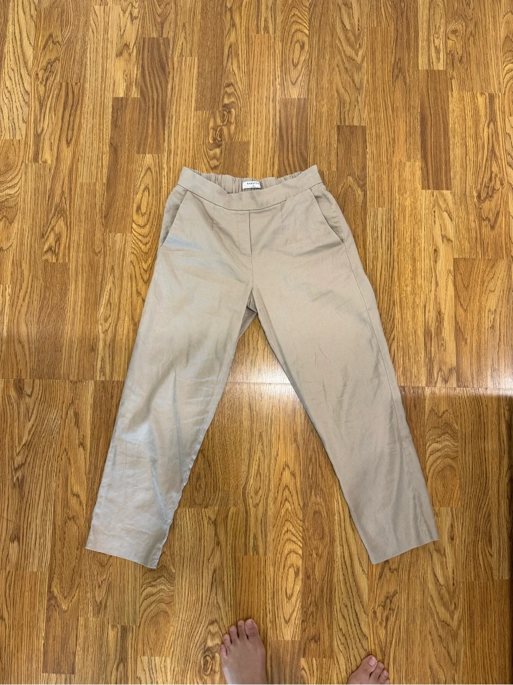 Babaton Neutral Tan Elastic-Waist trousers